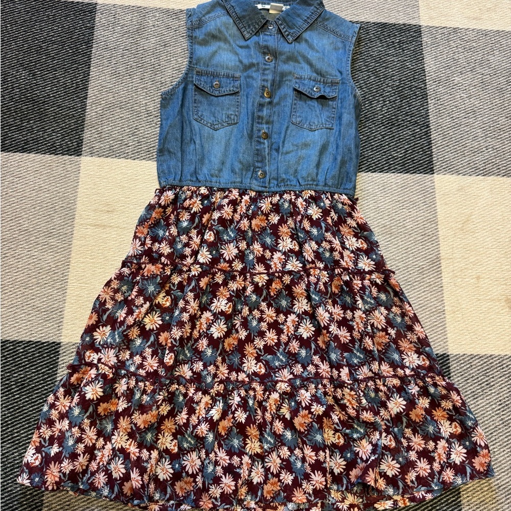 Floral Denim Kids Dress